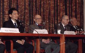 Nobel laureates Tanaka, Koshiba speak of life's best moment